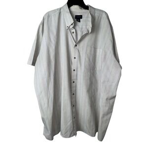 Men's 4XL Plaid Button Up Shirt Short Sleeve Casual Big Tall Harbor Bay